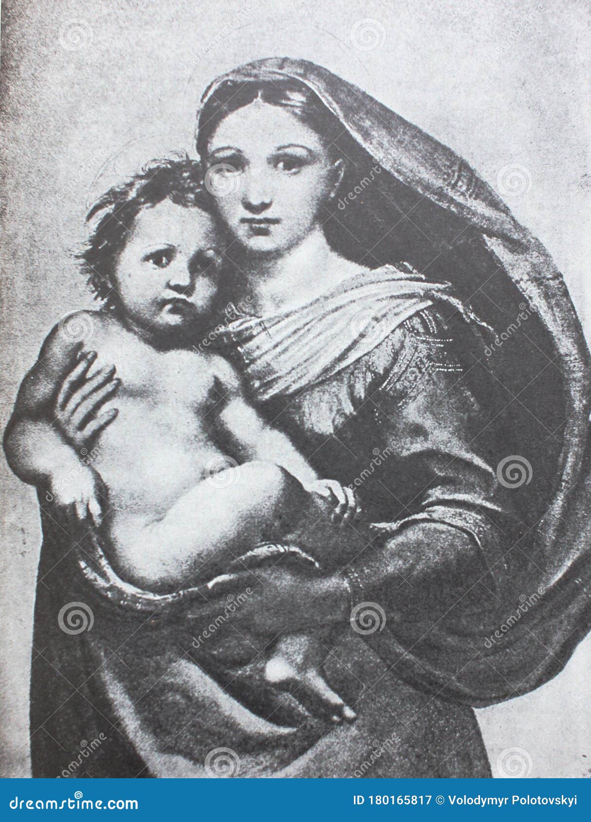 theÃÂ sistine madonna by raphael sanzio in the vintage book one hundred masterpieces of art by o.i. bulgakov, 1903